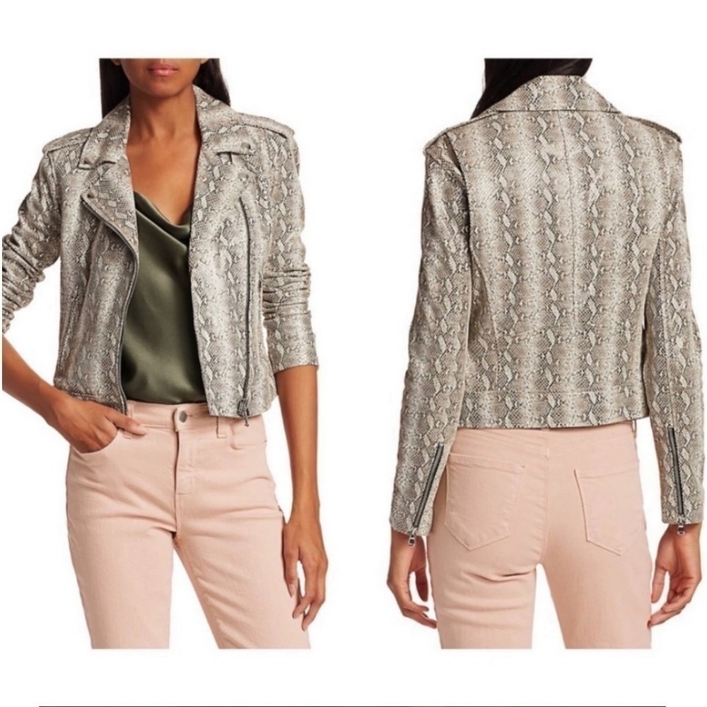 NWT L'AGENCE Python Leather Moto Jacket NWT - image 7